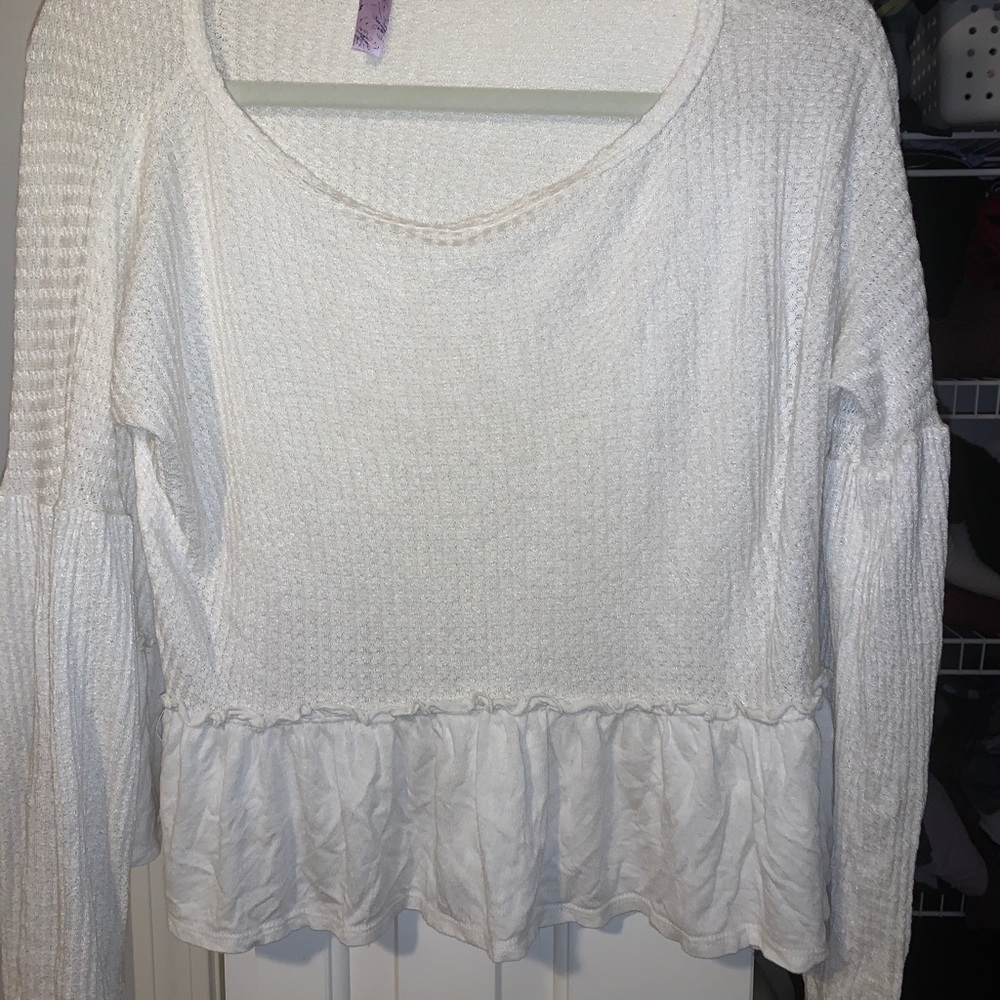 white waffle shirt